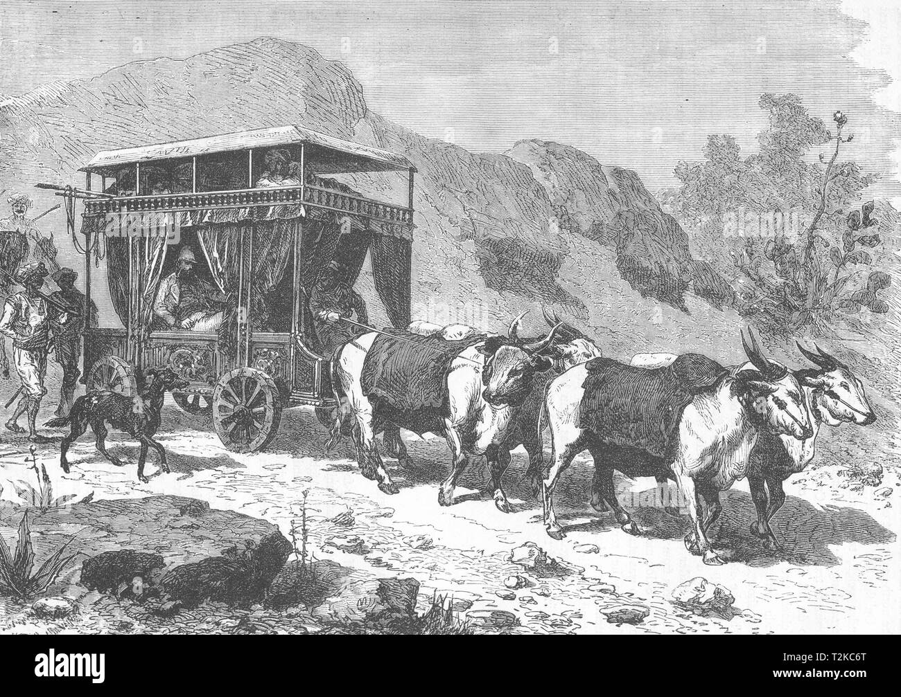 INDIA. The Chopaya or Hindu Travelling Carriage c1880 old antique print Stock Photo