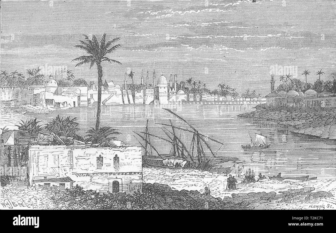 IRAQ. View of Baghdad c1880 old antique vintage print picture Stock Photo