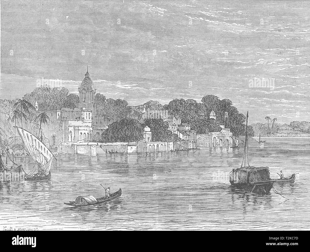 INDIA. View of Kanpur c1880 old antique vintage print picture Stock Photo