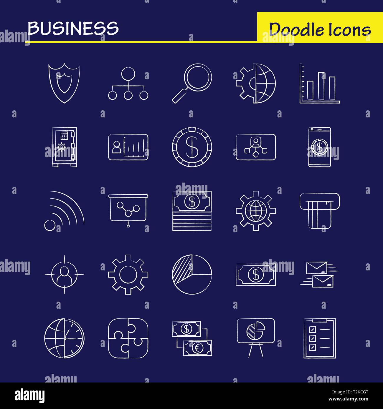 Business Hand Drawn Icons Set For Infographics, Mobile UX/UI Kit And ...