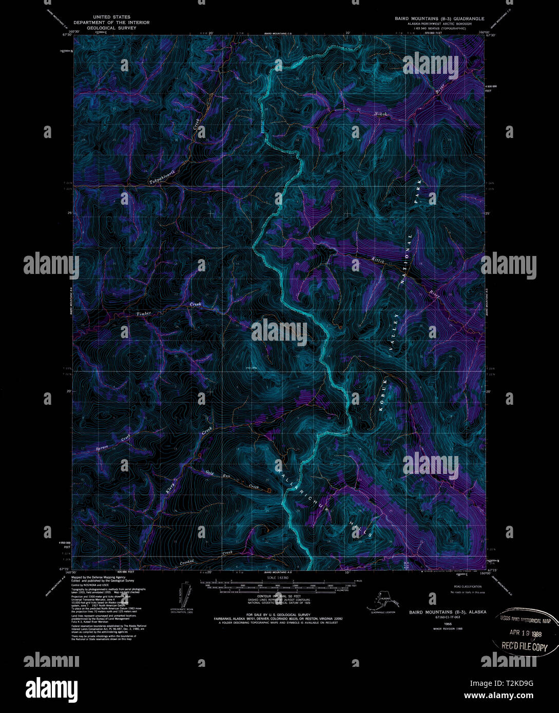USGS TOPO Map Alaska AK Baird Mountains - Usgs Topo Map Alaska Ak Baird Mountains B 3 354173 1955 63360 Inverted Restoration T2KD9G 