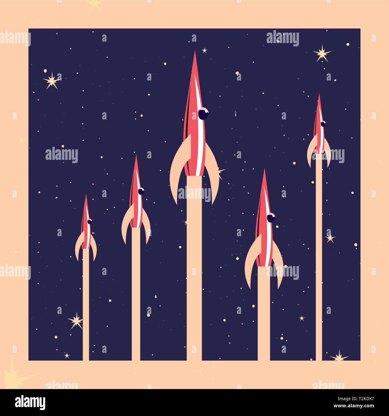 rocket ships explorer space galaxy vector illustration Stock Vector ...