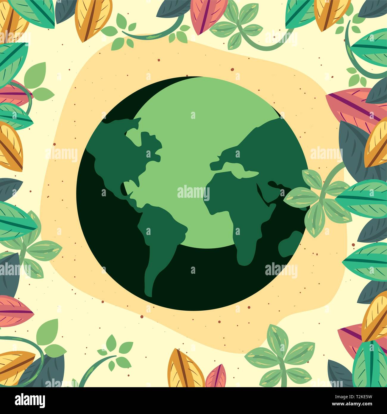 world ecology nature happy earth day vector illustration Stock Vector ...