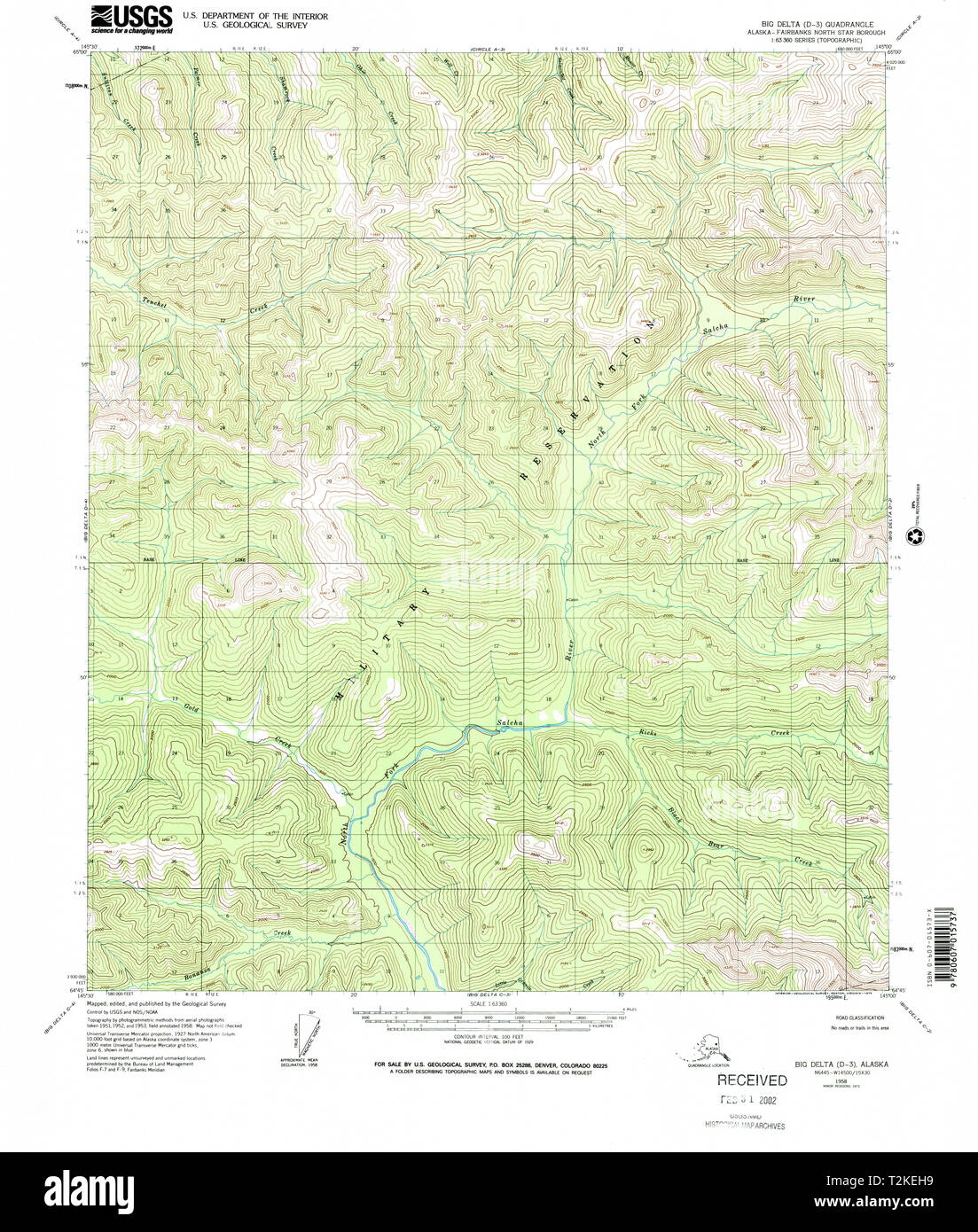 USGS TOPO Map Alaska AK Big Delta - Usgs Topo Map Alaska Ak Big Delta D 3 354587 1973 63360 Restoration T2KEH9 