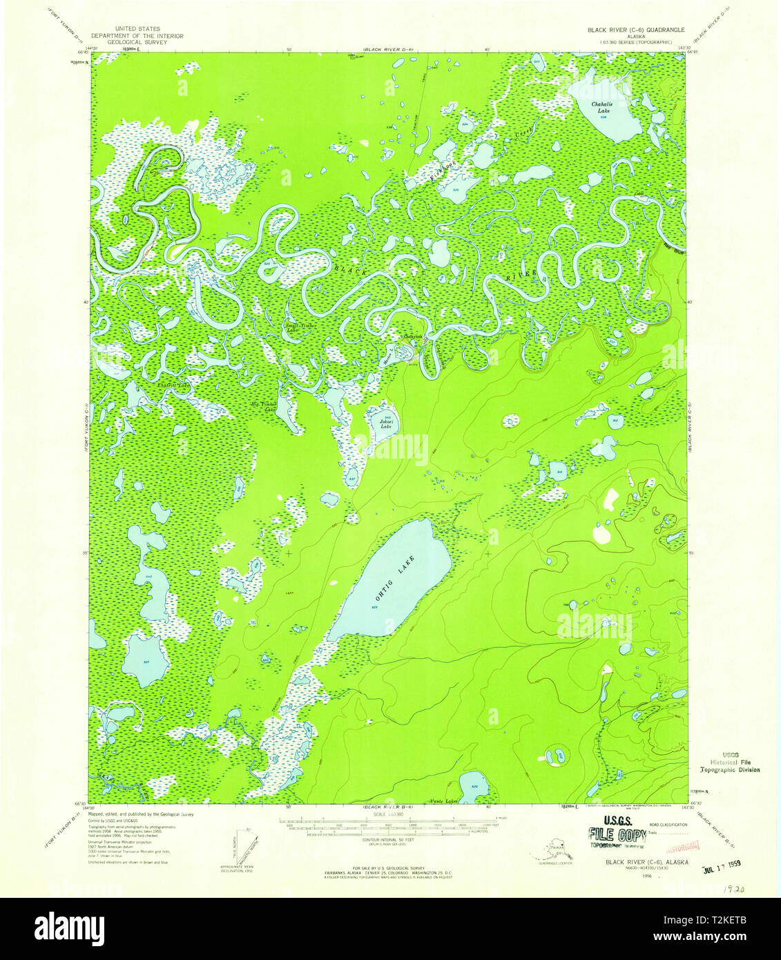USGS TOPO Map Alaska AK Black River - Usgs Topo Map Alaska Ak Black River C 6 354651 1956 63360 Restoration T2KETB 
