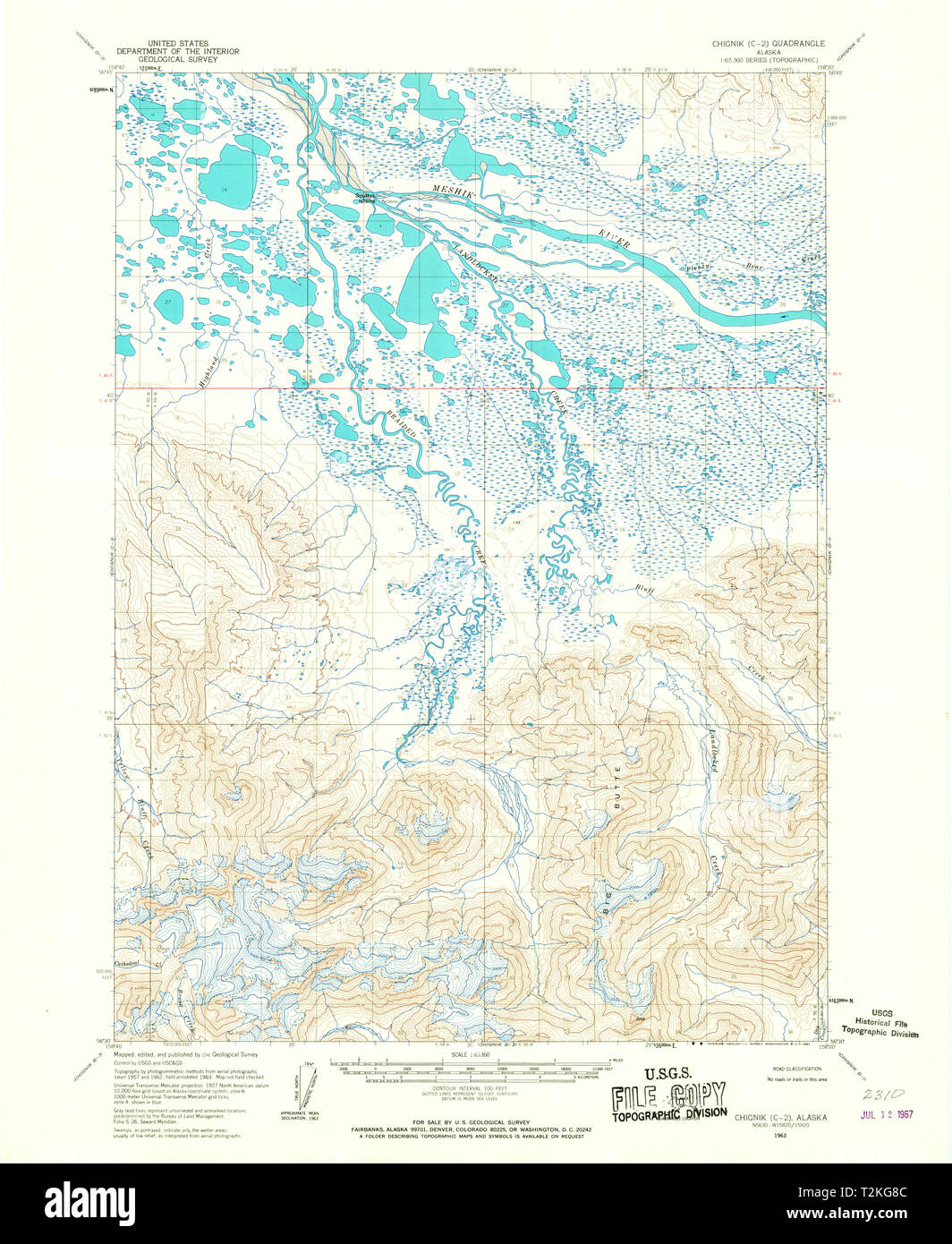 USGS TOPO Map Alaska AK Chignik - Usgs Topo Map Alaska Ak Chignik C 2 354936 1963 63360 Restoration T2KG8C 