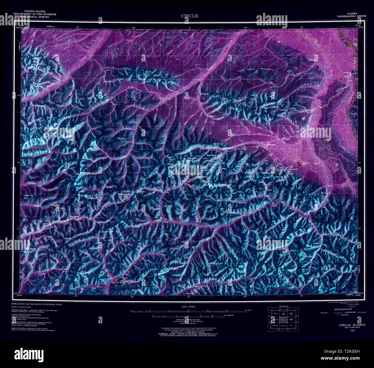 USGS TOPO Map Alaska AK Circle - Usgs Topo Map Alaska Ak Circle 360772 1955 250000 Inverted Restoration T2KGEH 