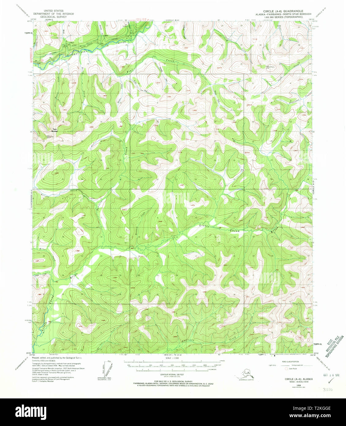 USGS TOPO Map Alaska AK Circle - Usgs Topo Map Alaska Ak Circle A 6 354996 1954 63360 Restoration T2KGGE 