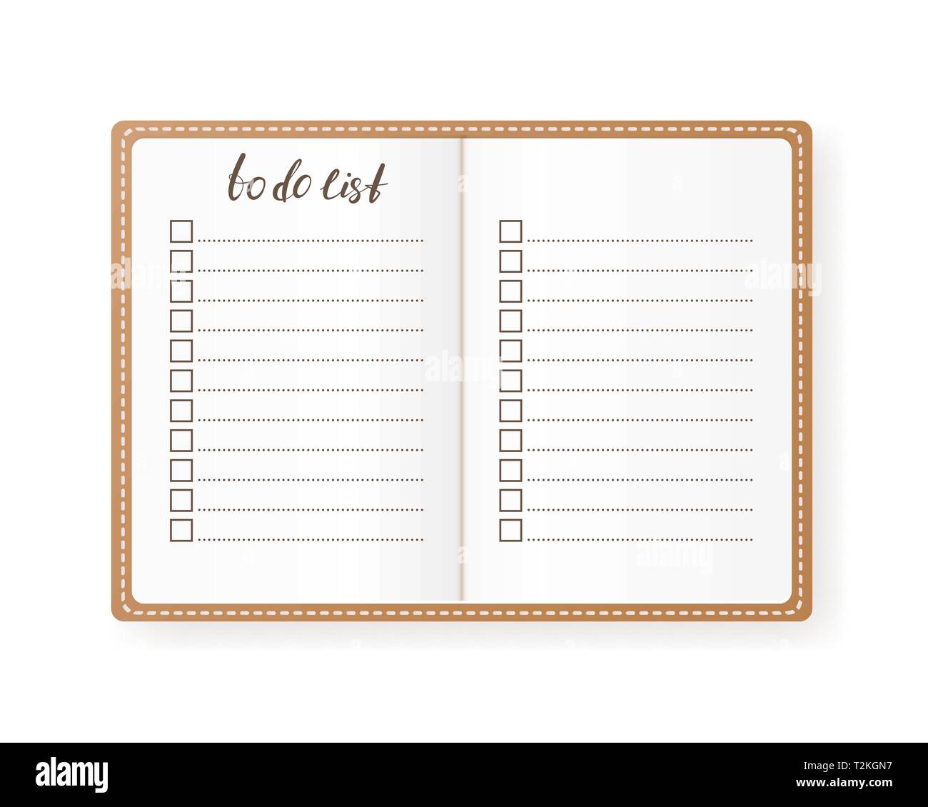 To do list. Page notebook. Vector illustration Stock Vector