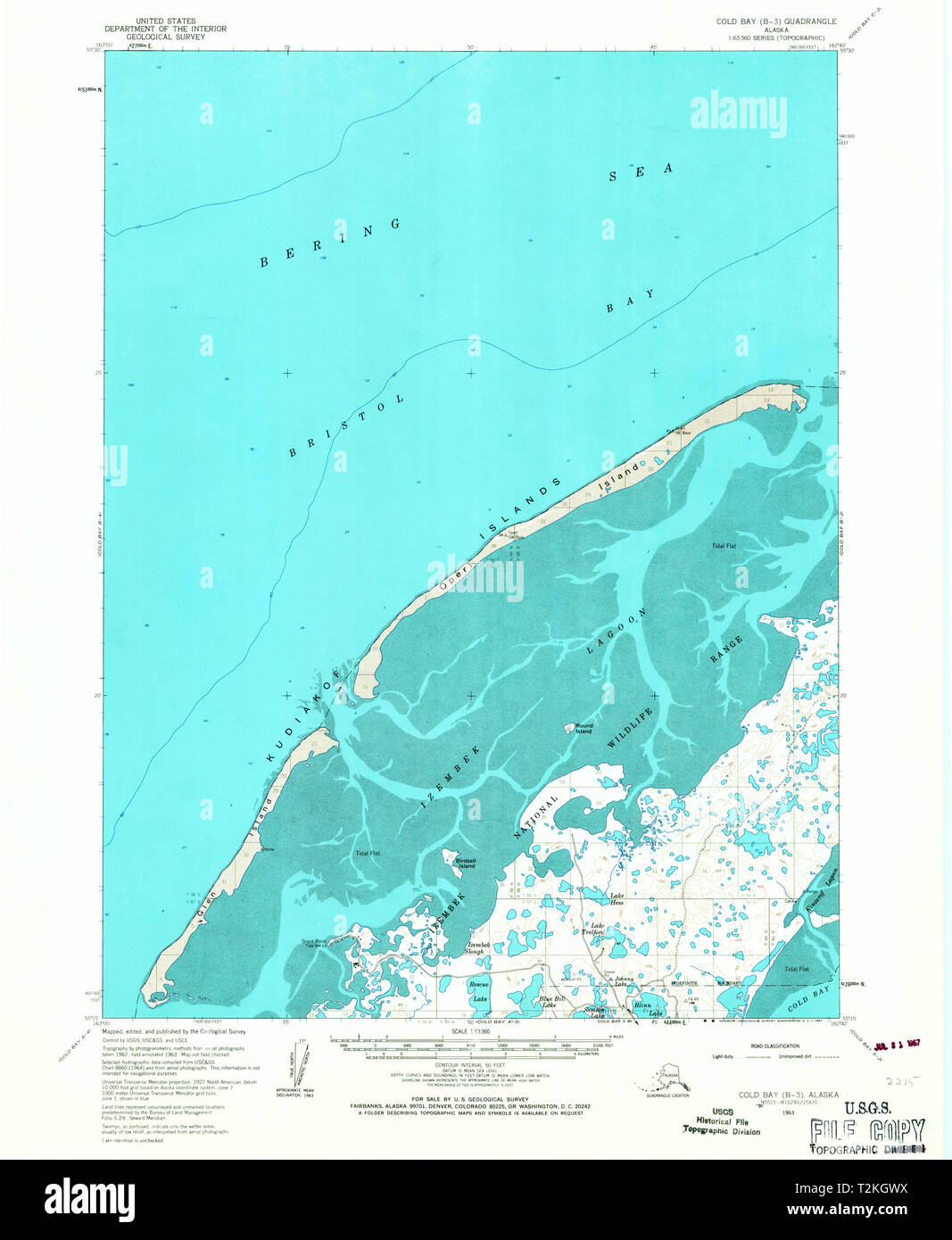 Usgs Topo Map Alaska Ak Cold Bay B 3 355071 1963 63360 Restoration