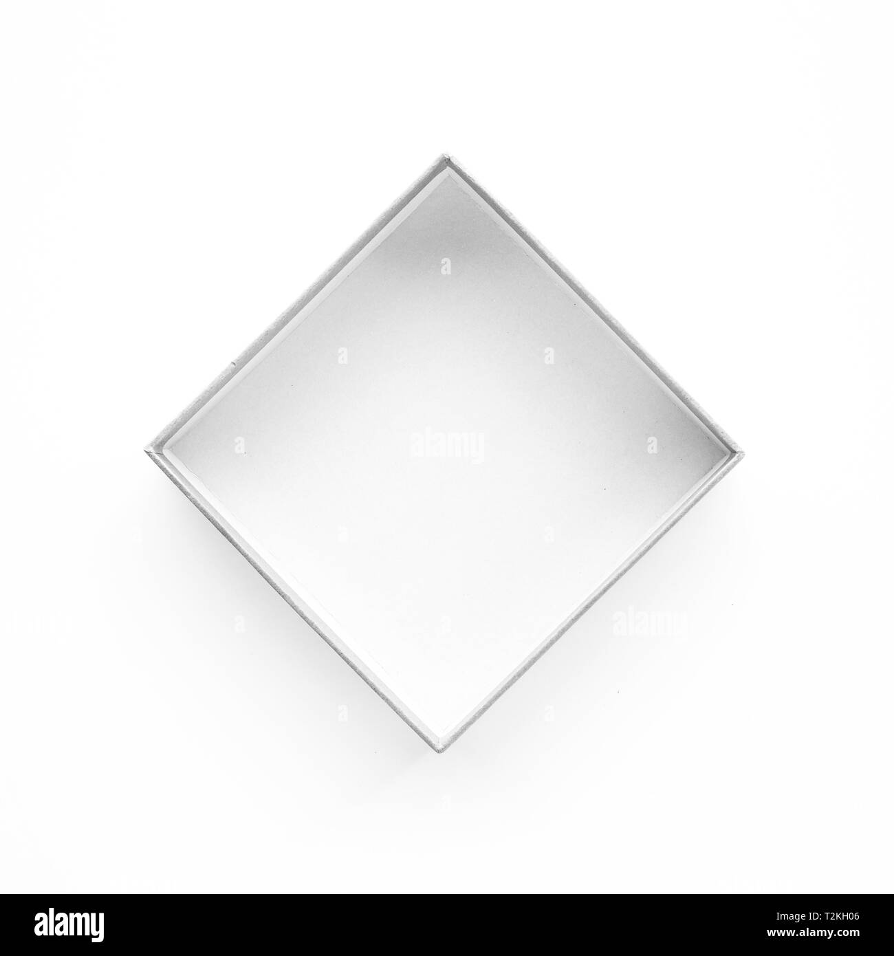 White box open on table.top view.real photo,still life Stock Photo