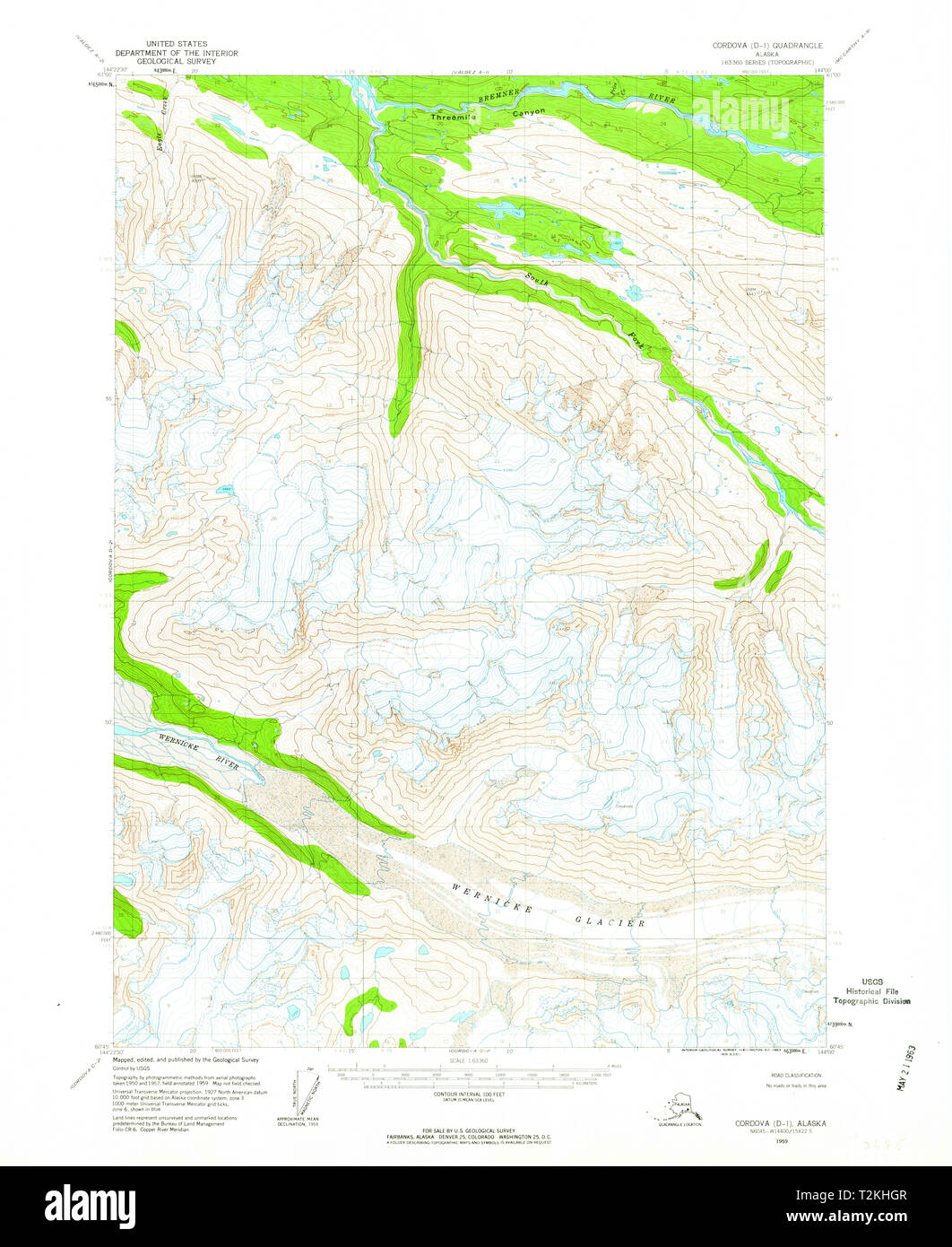 USGS TOPO Map Alaska AK Cordova - Usgs Topo Map Alaska Ak Cordova D 1 355206 1959 63360 Restoration T2KHGR 