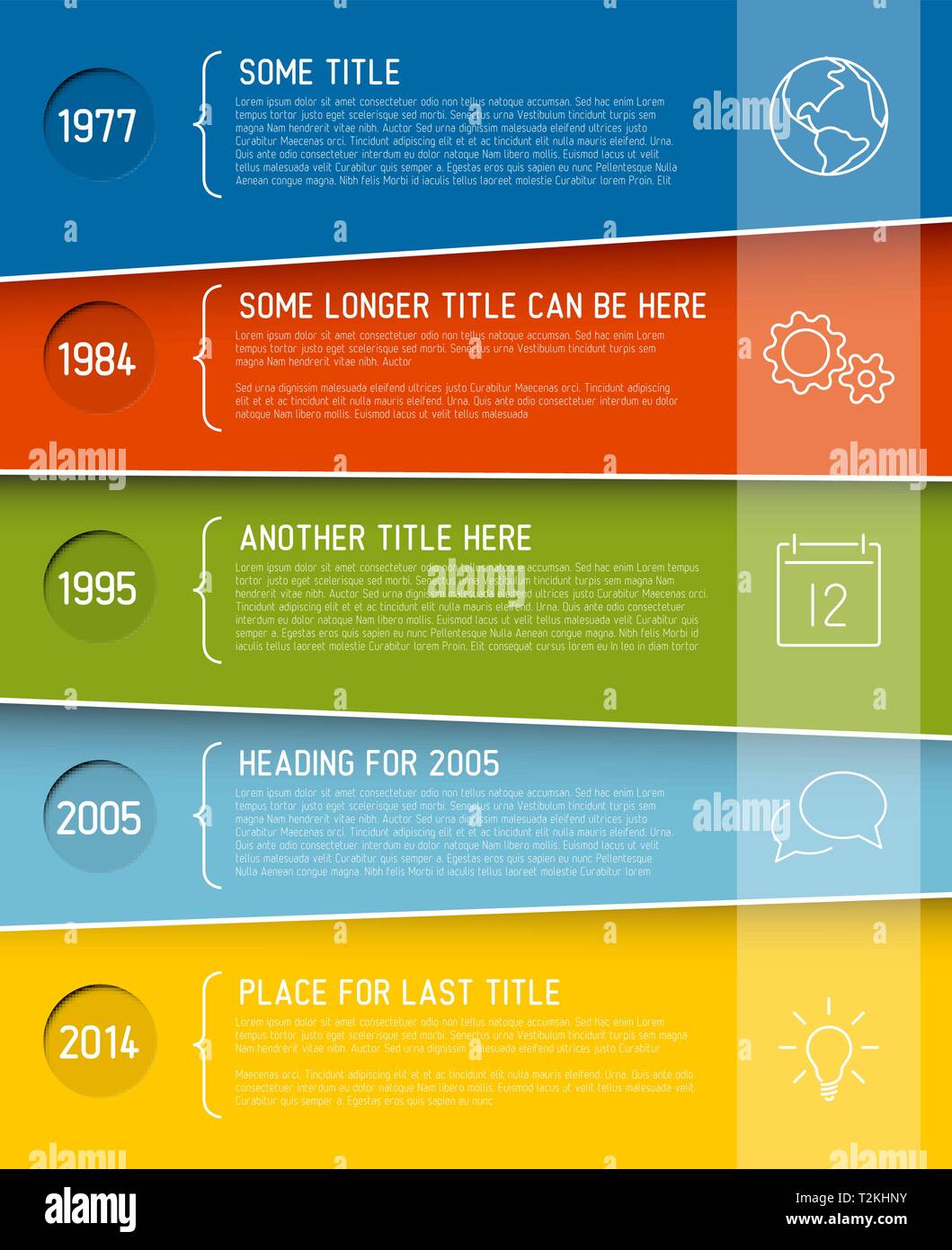Vector modern horizontal Infographic timeline report template with ...