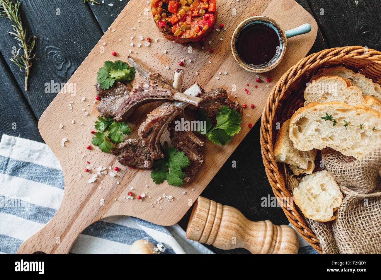 Grilled Rack of Lamb Stock Photo - Alamy