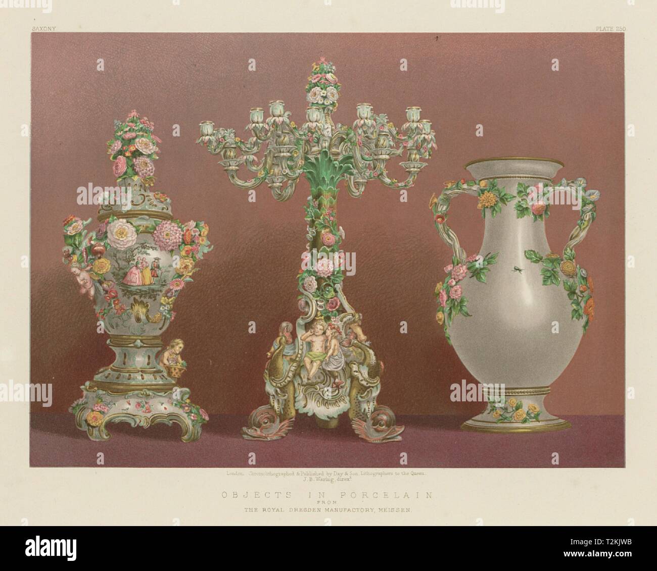 INTERNATIONAL EXHIBITION. Porcelain. Royal Dresden Manufactory, Meissen 1862 Stock Photo