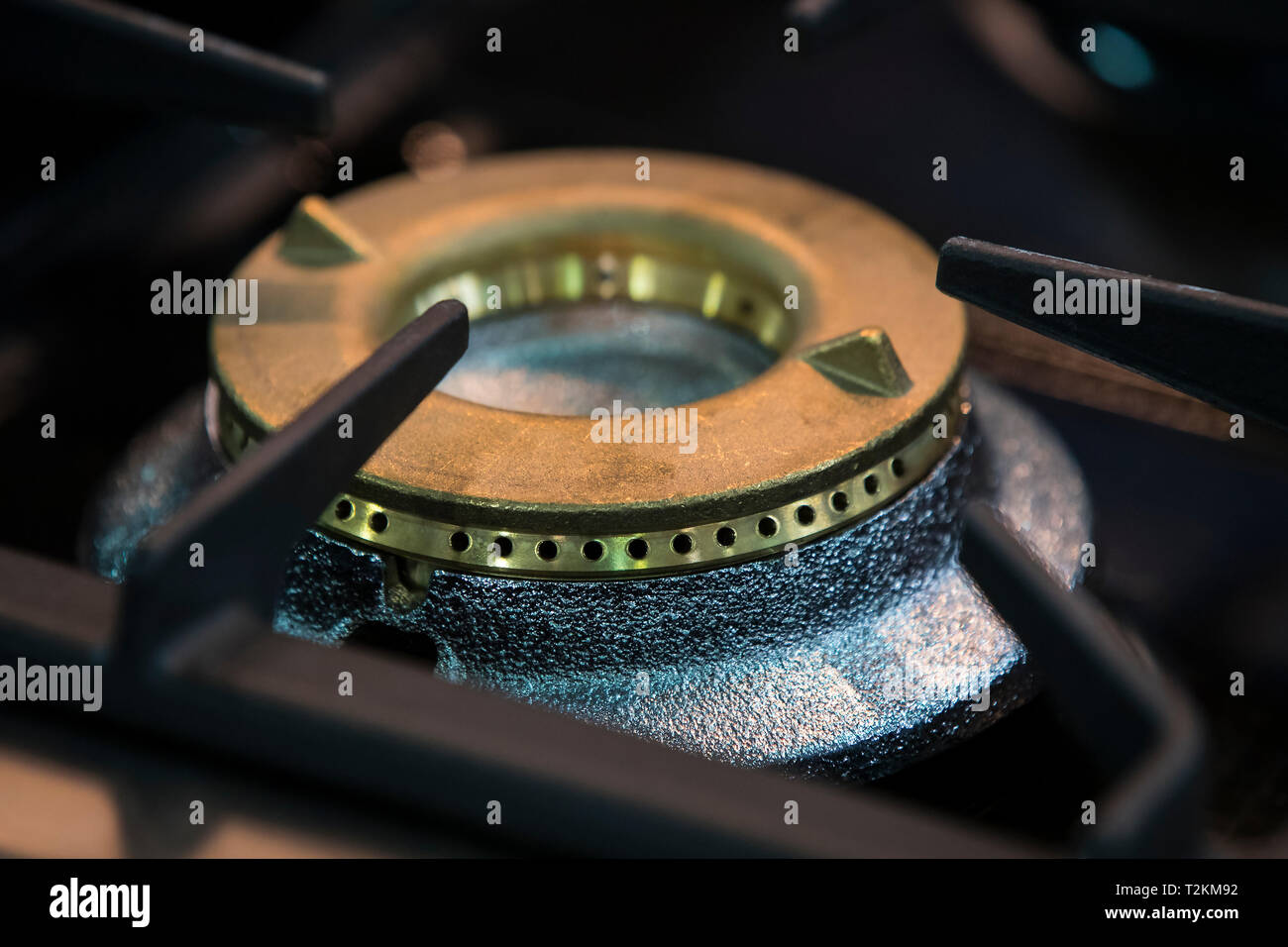 New gas burner gas stove in the kitchen Stock Photo Alamy