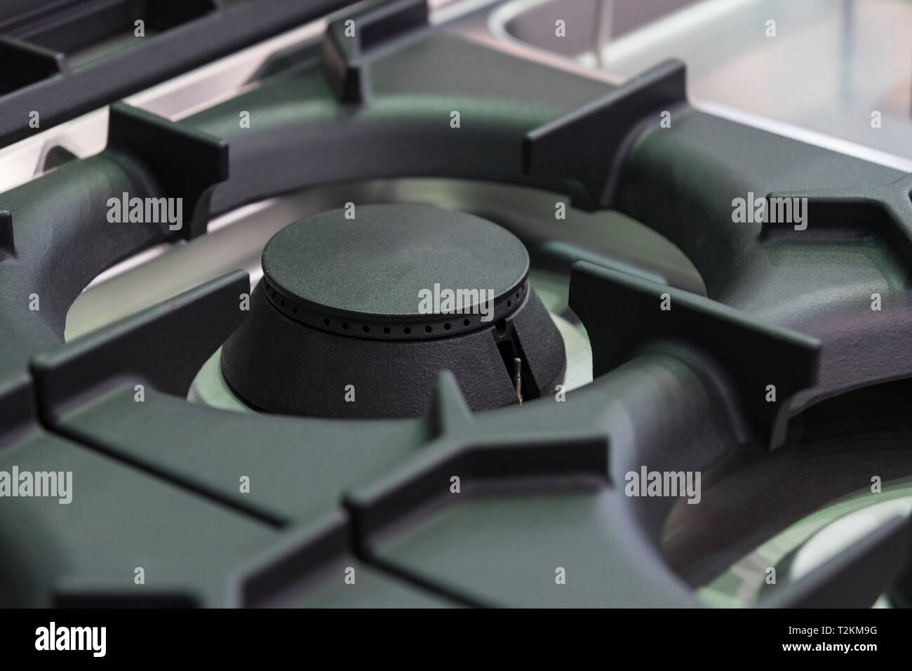 New gas burner gas stove in the kitchen Stock Photo Alamy