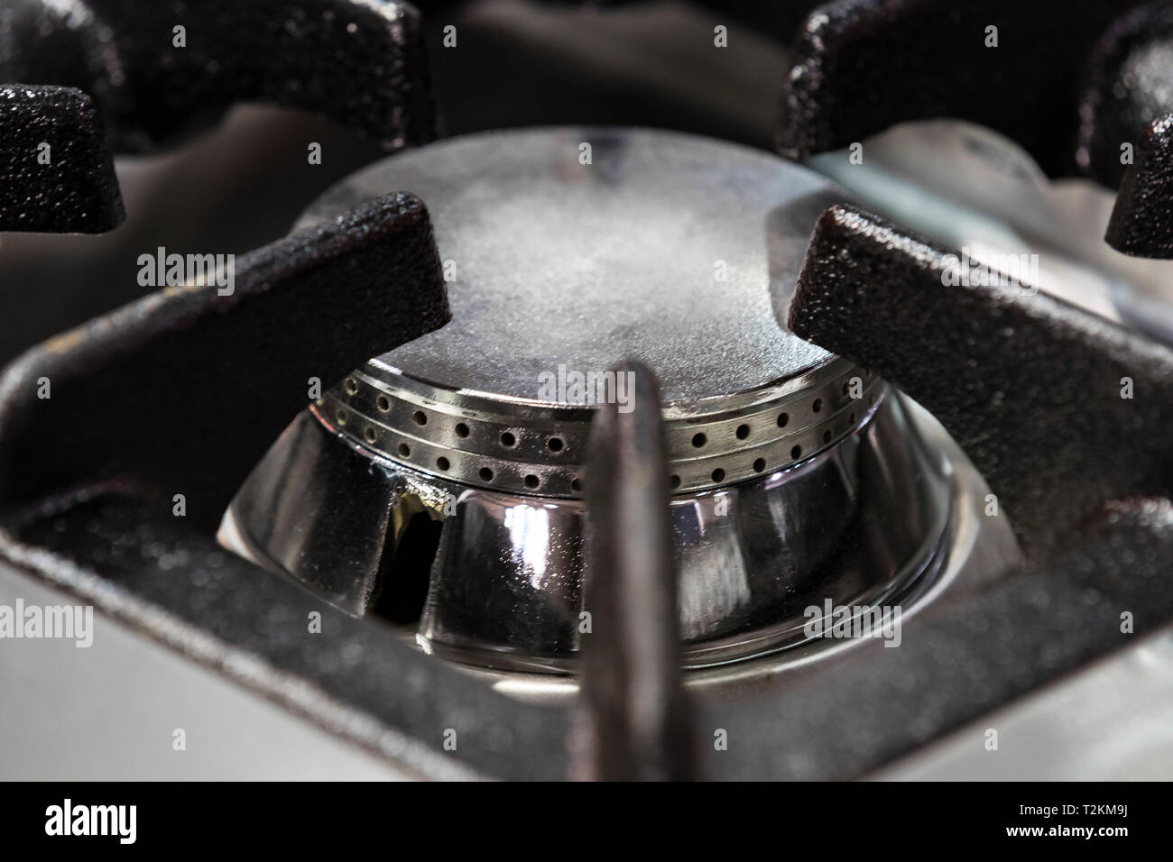 New gas burner gas stove in the kitchen Stock Photo Alamy