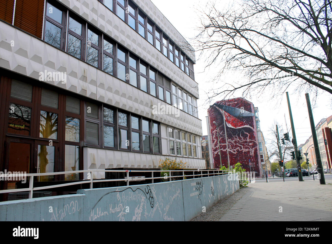 Berlin architecture-building and grafitti Stock Photo