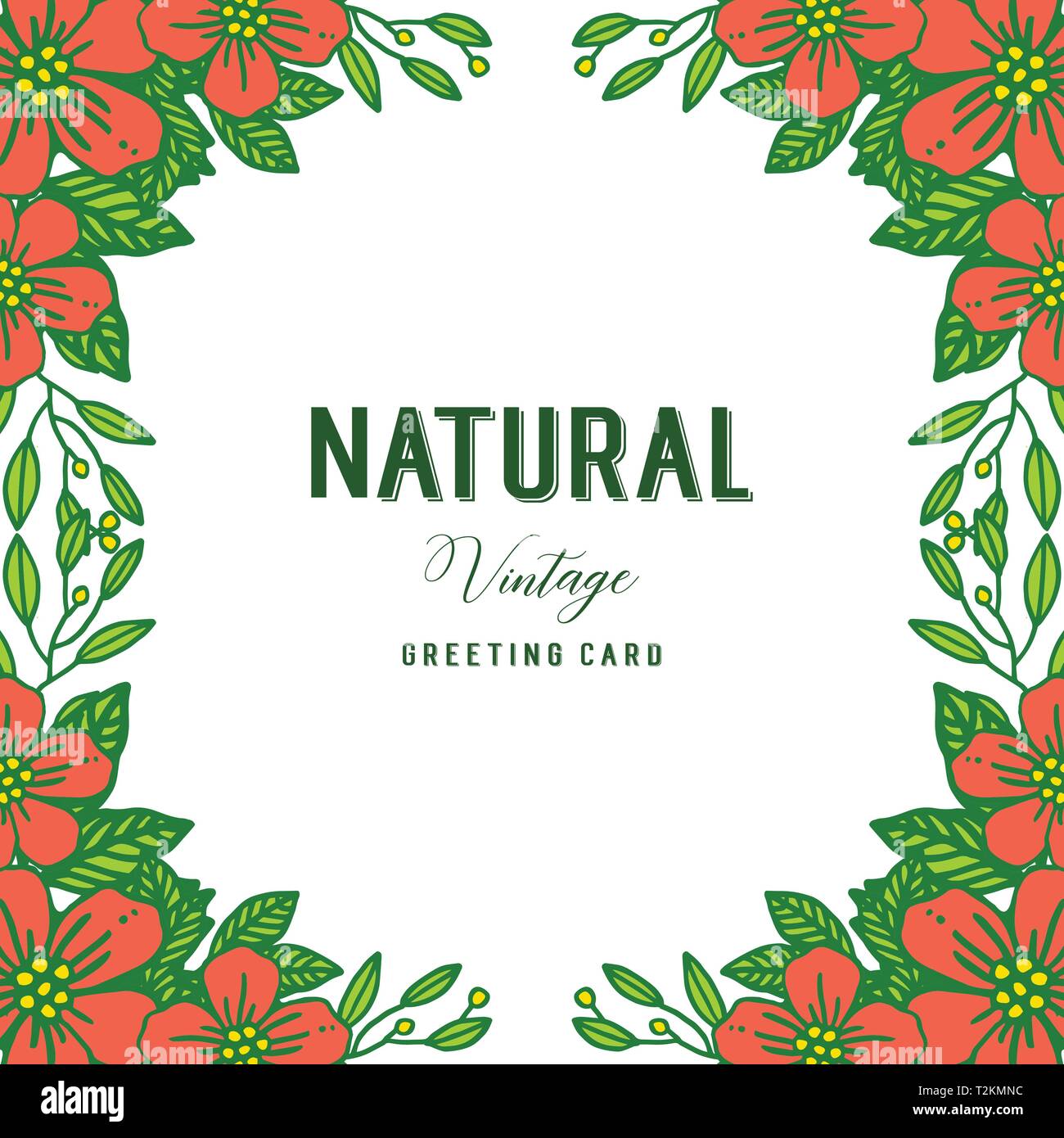 Vector illustration design artwork orange flower frame for natural ...