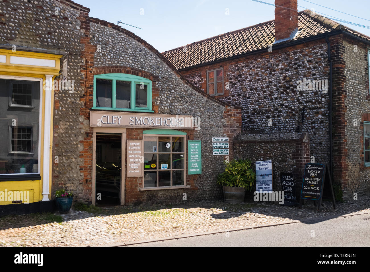 Exterior photograph of Cley Smokehouse in Cley next the Sea, North Norfolk, England. Stock Photo