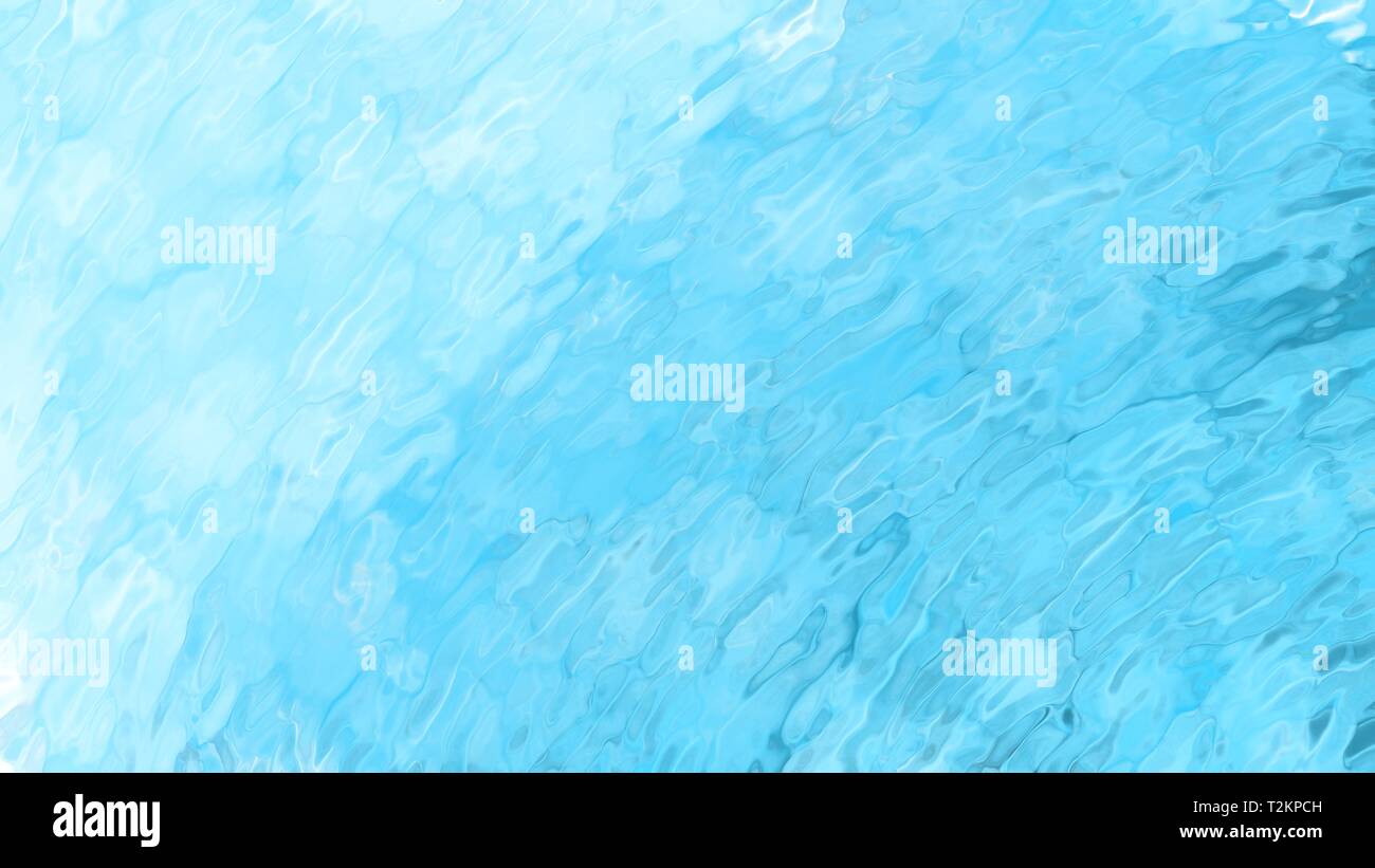 glassy textured water or liquid background illustration in light blue and white Stock Photo