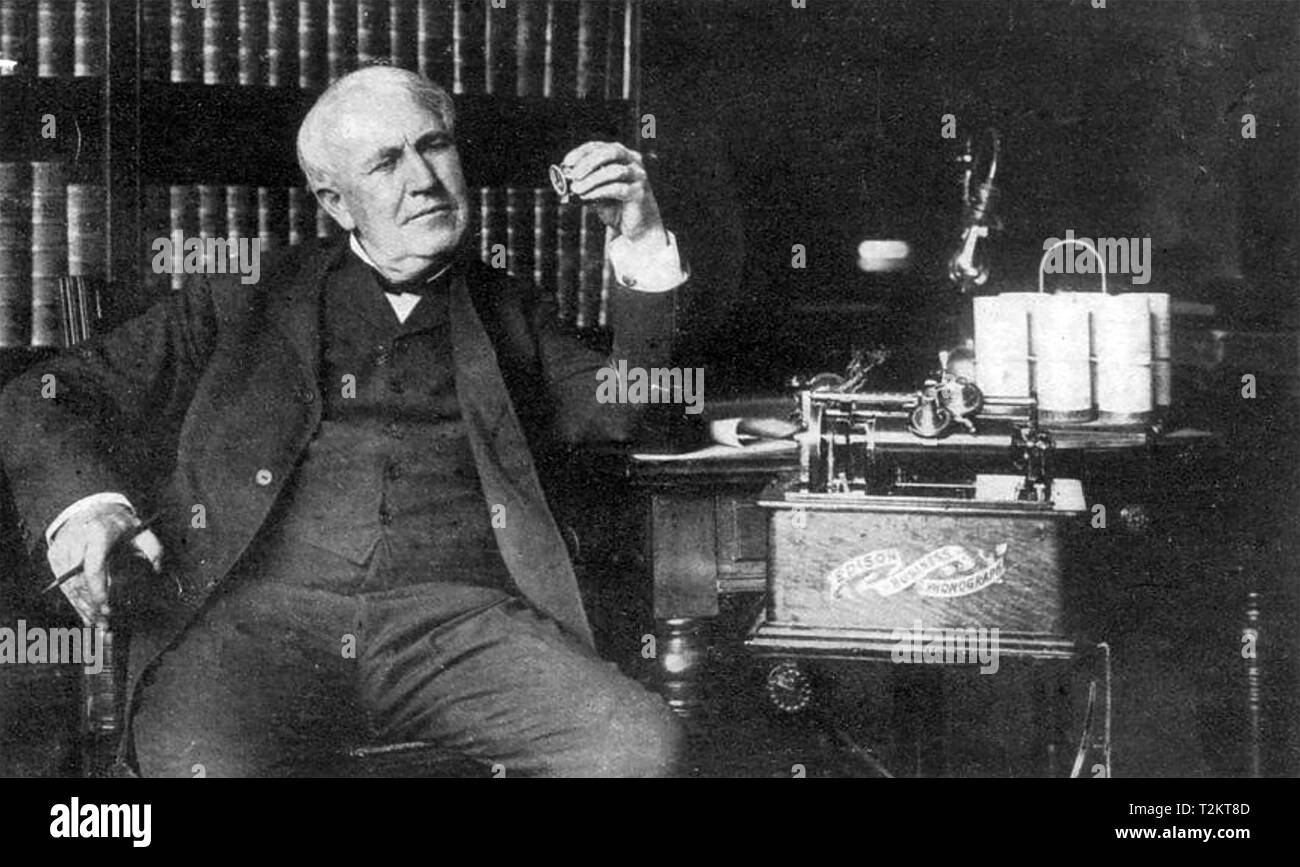 THOMAS EDDISON (1847-1931) American inventor and businessman about 1920 Stock Photo