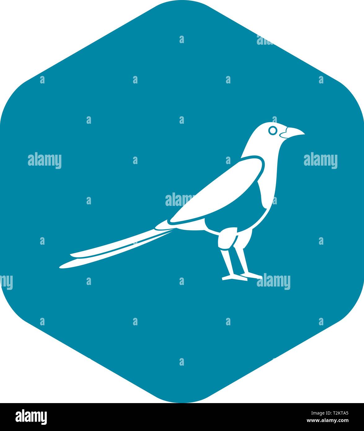 Bird magpie icon in simple style isolated on white background Stock ...
