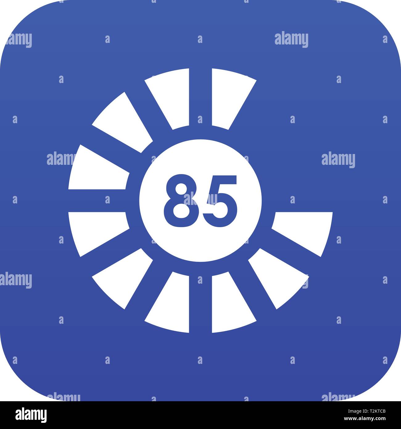 Sign 85 load icon digital blue for any design isolated on white vector ...