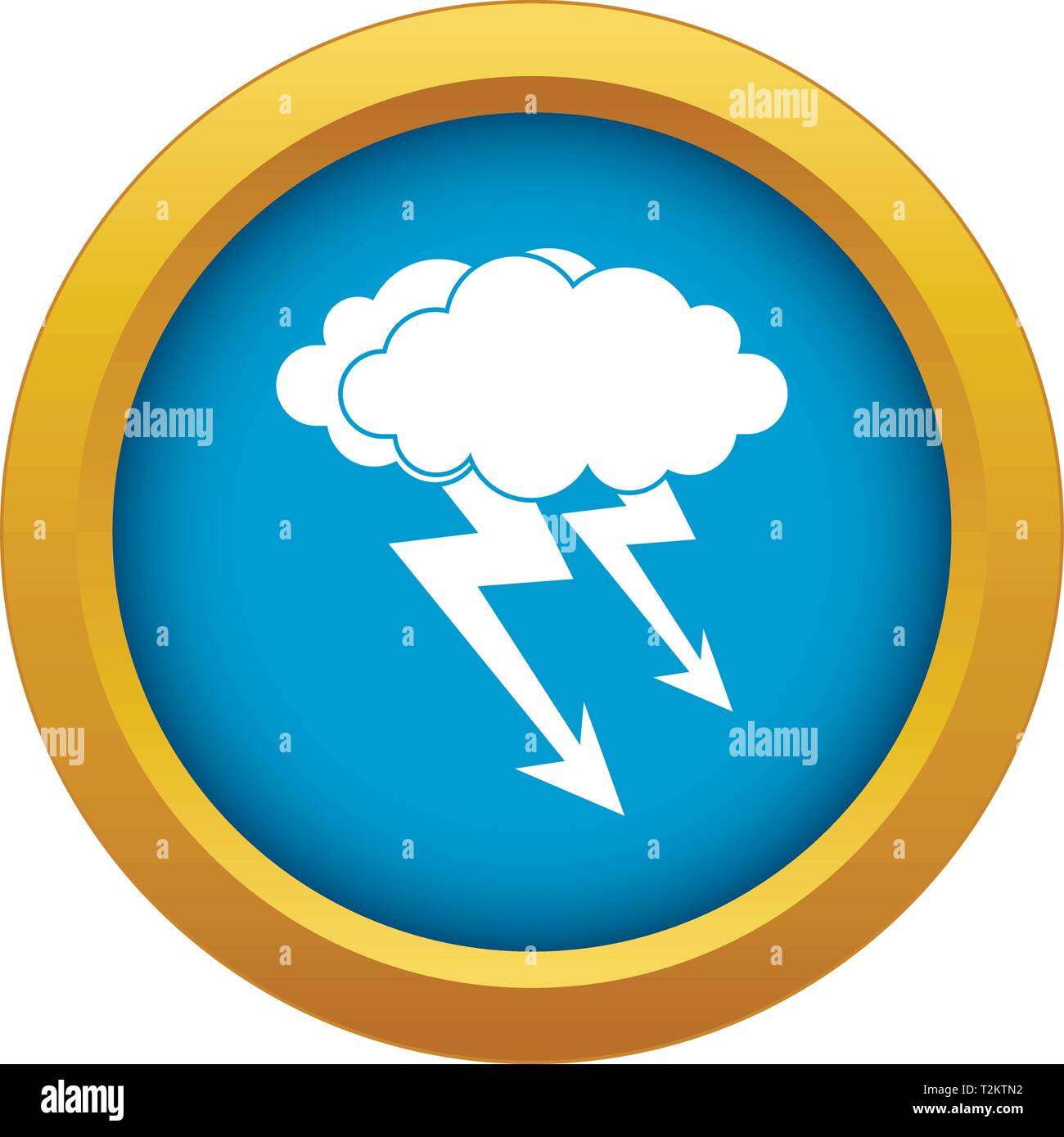 Lightning cloud icon blue vector isolated on white background for any ...