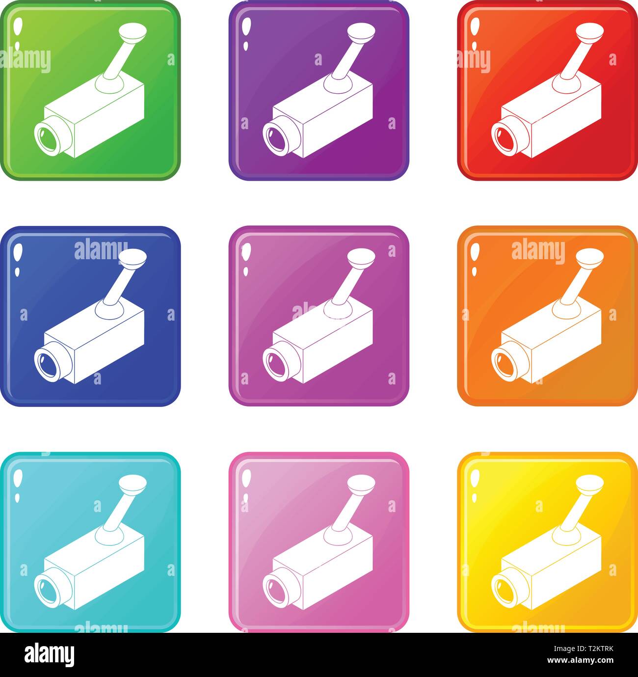 Security camera icons set 9 color collection isolated on white for any ...