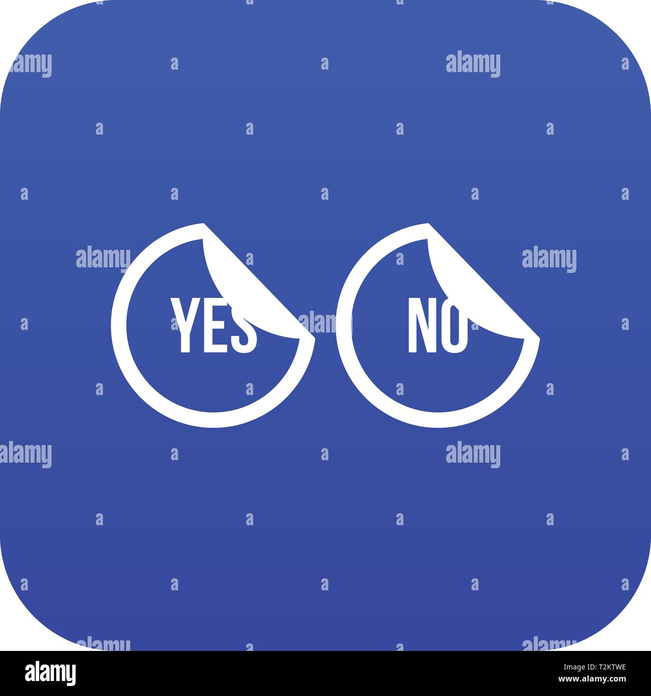 Yes and no buttons icon digital blue for any design isolated on white ...