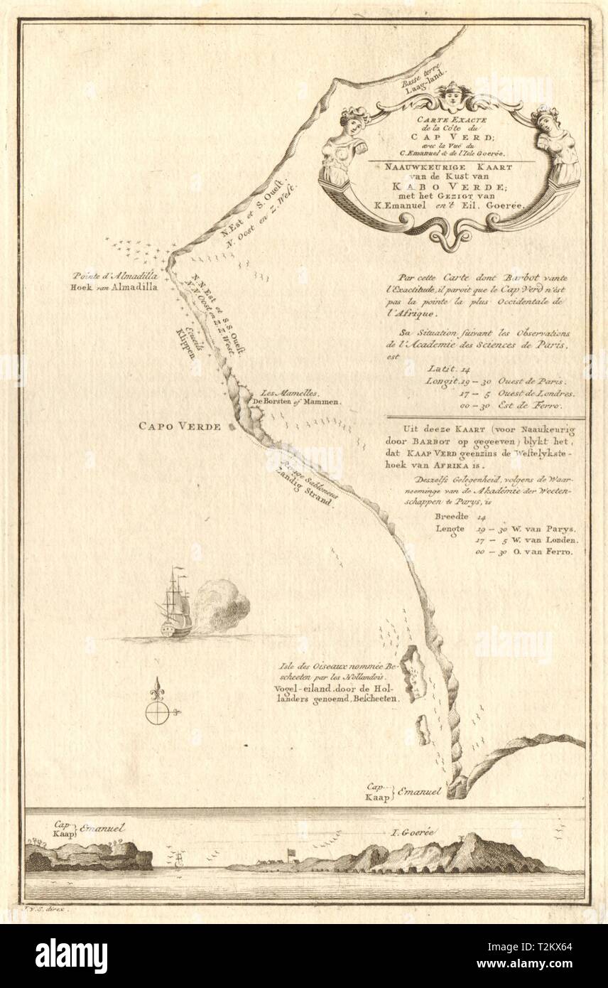 Carte Exacte De La Cote Du Cap Verd Vert Senegal Dakar Bellin Schley 1747 Map Stock Photo Alamy
