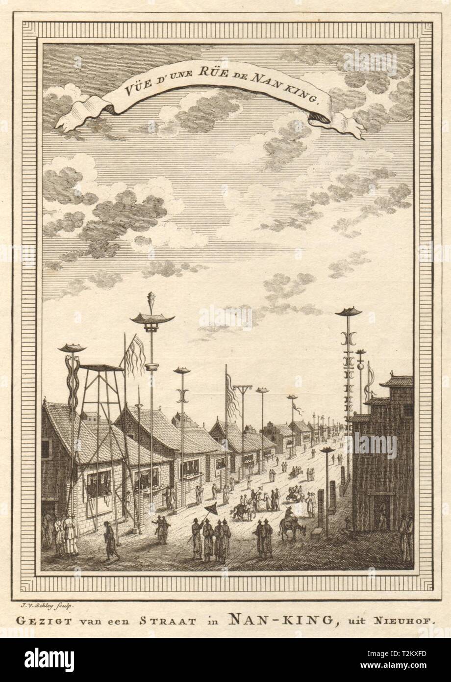 'Vue d’une rue de Nanking'. China. View of a Nanjing Street. SCHLEY 1749 print Stock Photo