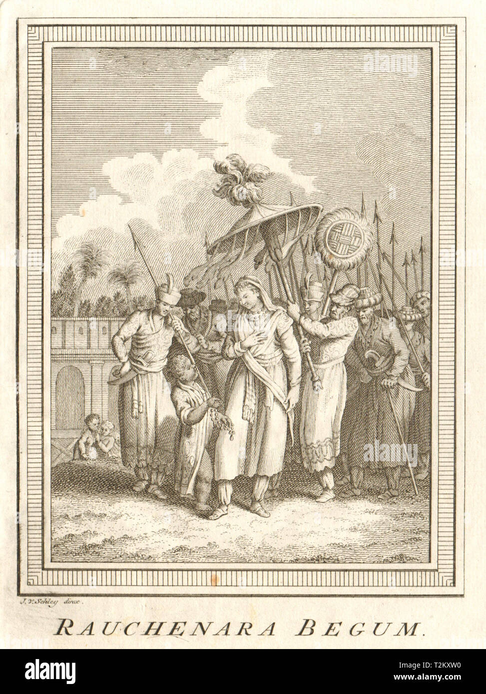 'Rauchenara Begum'. Roshanara Begum, Mughal Princess. India. SCHLEY 1755 print Stock Photo