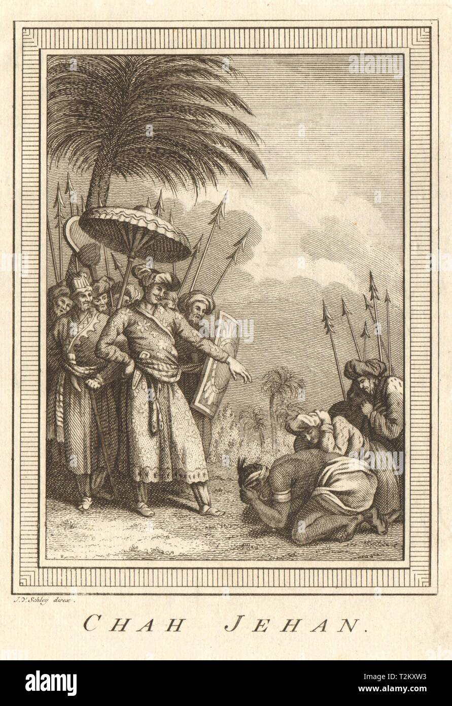 'Chah Jehan'. India. Shah Jahan, 5th Mughal Emperor. SCHLEY 1755 old print Stock Photo