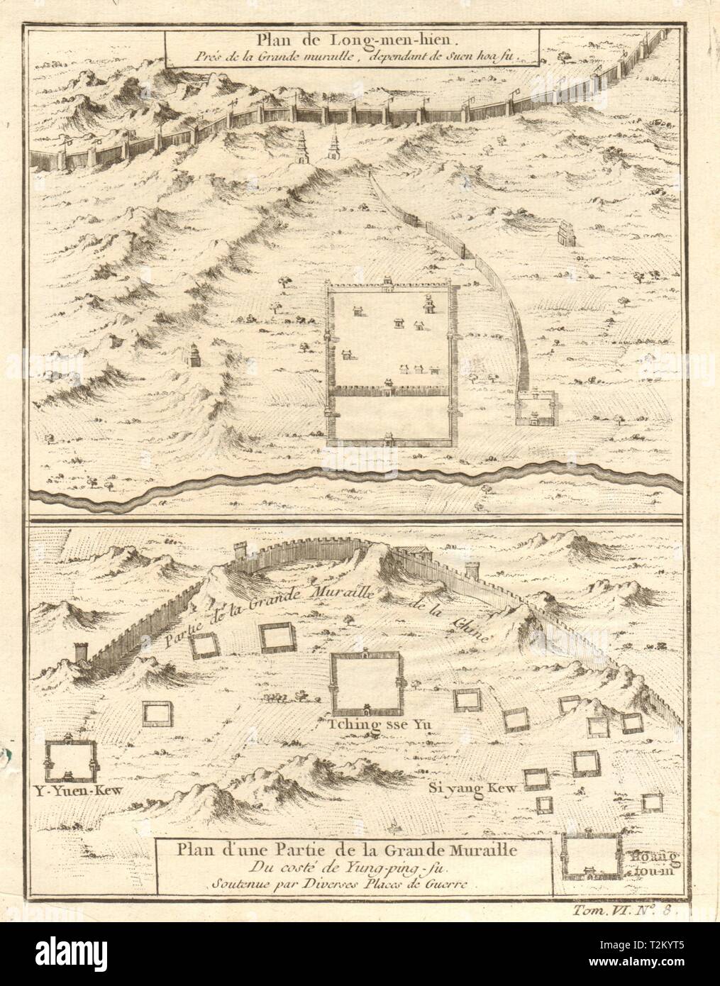 Great Wall Of China Yongping Lulong County Longguan Hebei Bellin 1748 Map Stock Photo Alamy