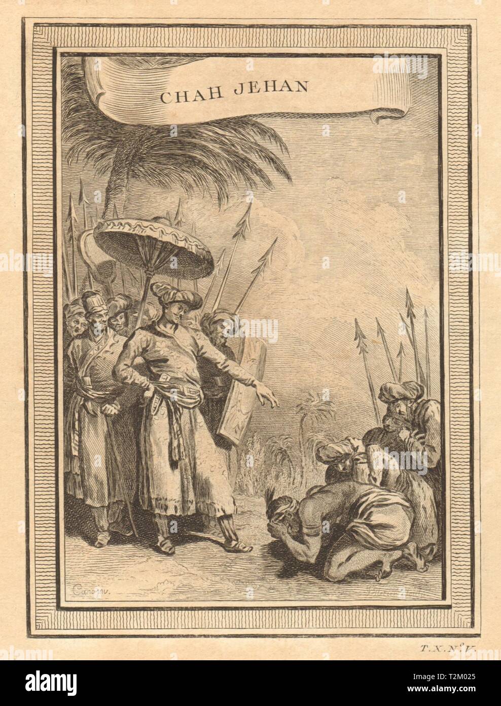 'Chah Jehan'. India. Shah Jahan, 5th Mughal Emperor 1752 old antique print Stock Photo