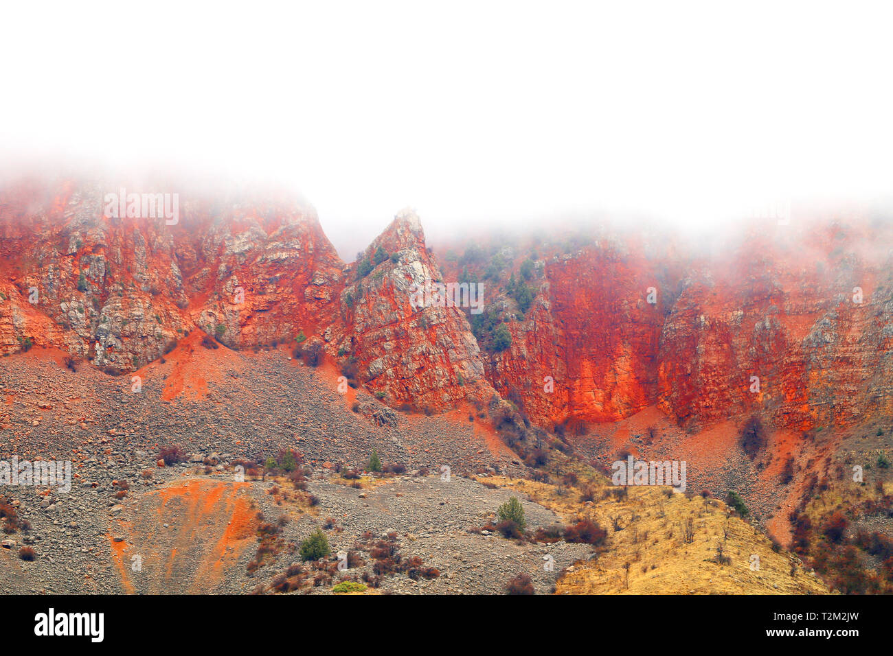 Photo of beautiful fiery red mountains and rocks in Armenia Stock Photo ...