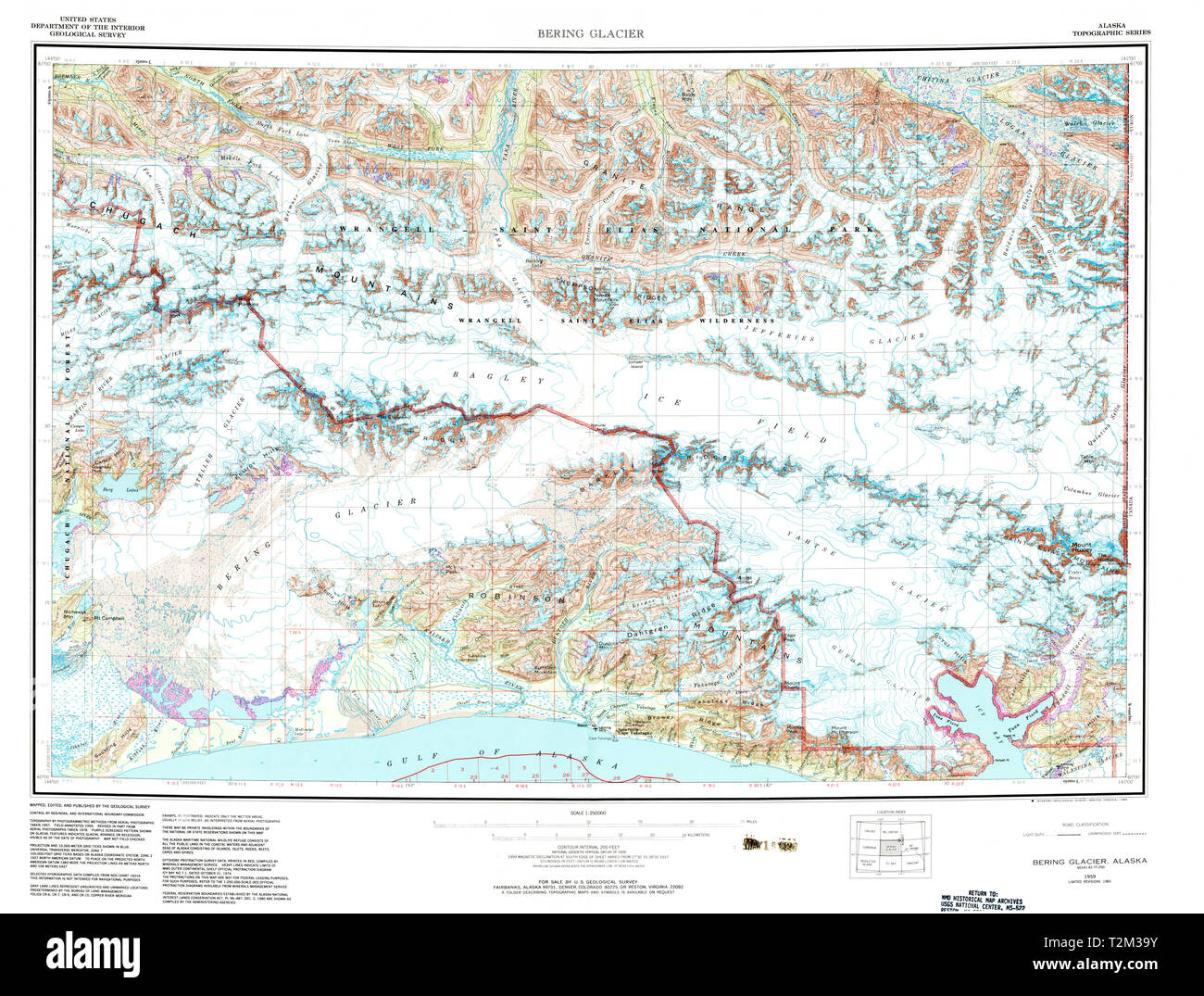 Usgs Topo Maps Alaska Usgs Topo Map Alaska Ak Bering Glacier 360638 1959 250000 Restoration Stock  Photo - Alamy