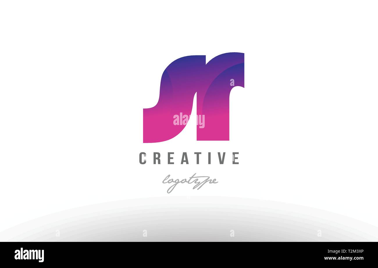 Design of alphabet letter logo combination sr s r with pink gradient ...