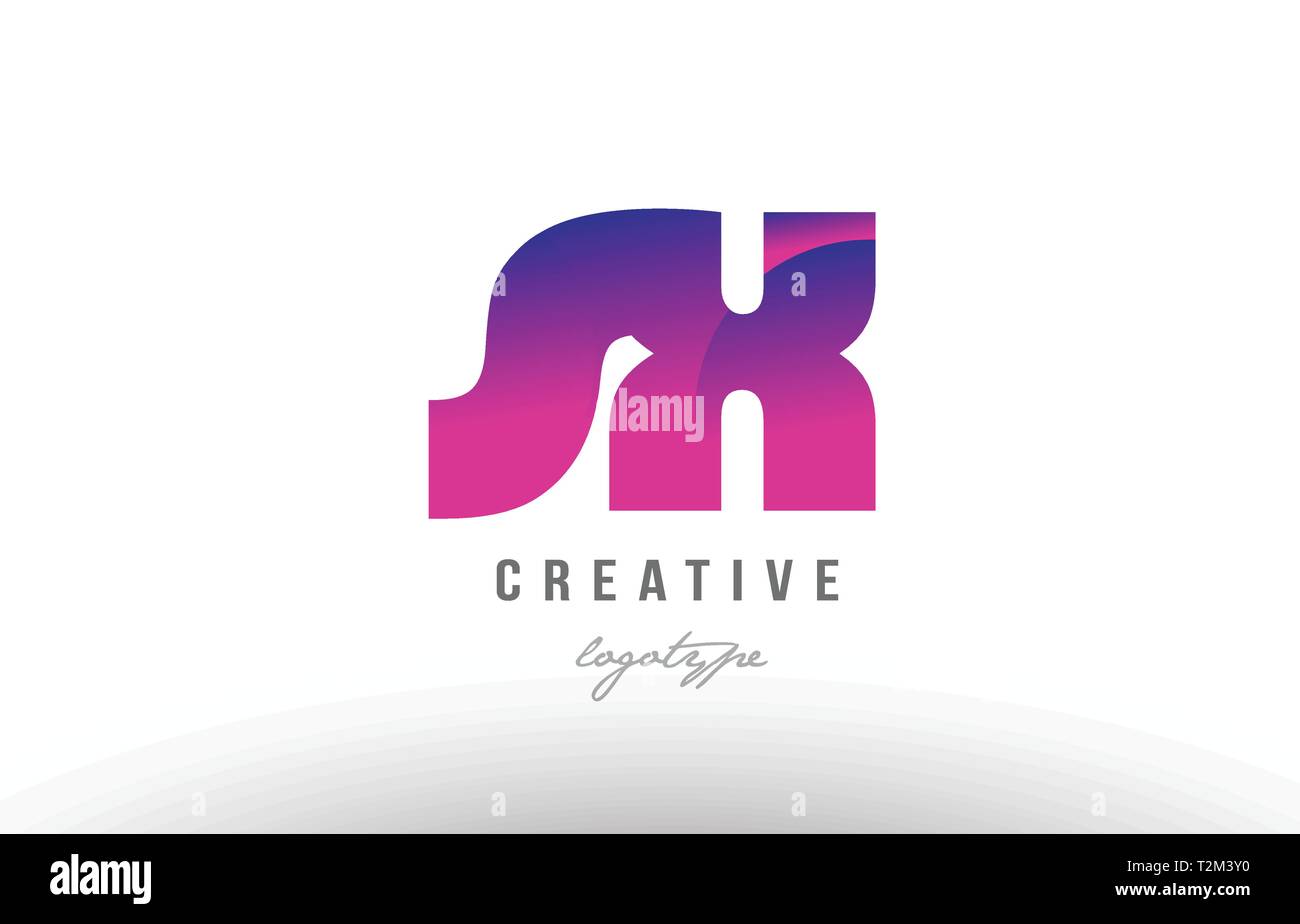 Design of alphabet letter logo combination sx s x with pink gradient ...
