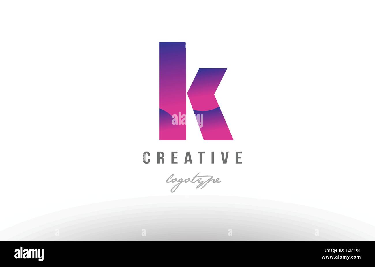 Design of alphabet letter k with pink gradient color suitable as a logo ...