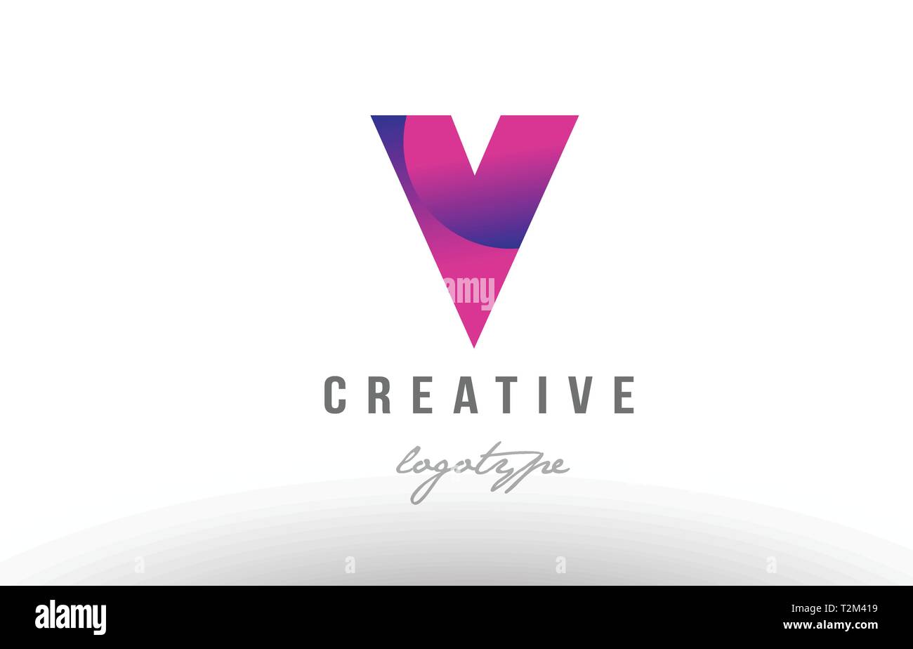 Design of alphabet letter v with pink gradient color suitable as a logo ...
