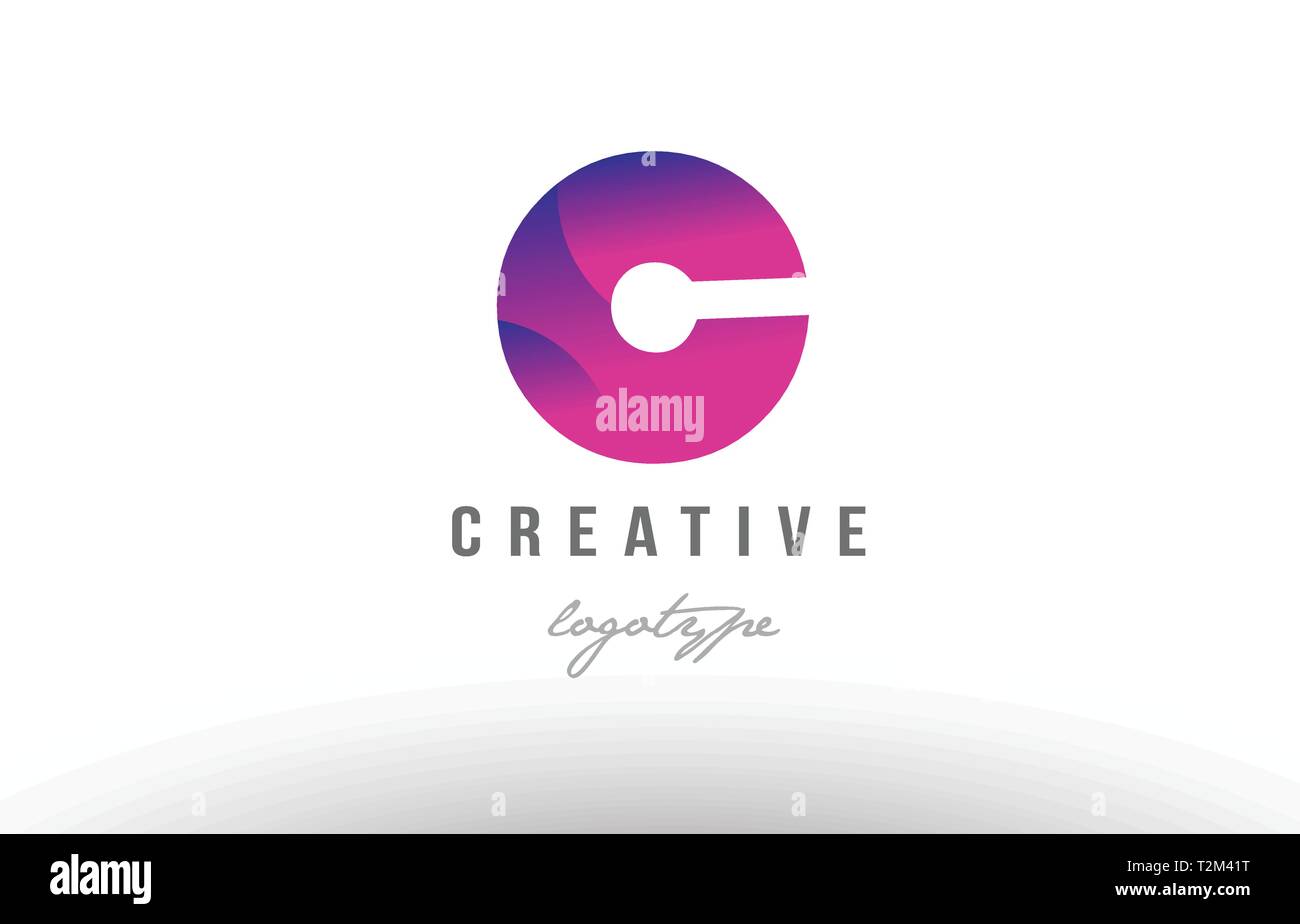 Design of alphabet letter c with pink gradient color suitable as a logo ...