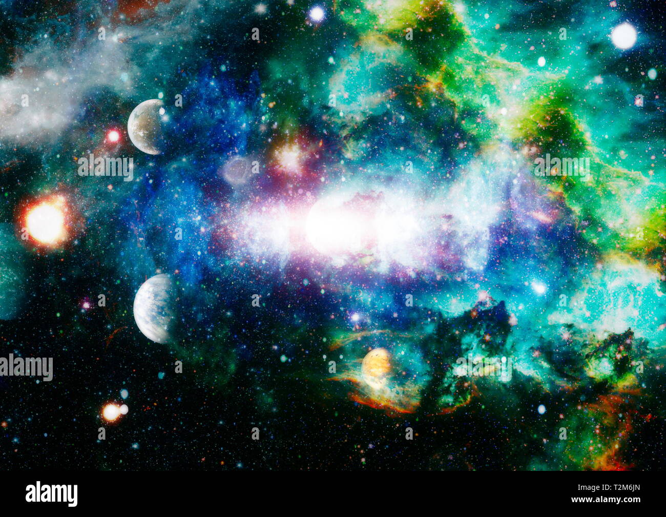 planets, stars and galaxies in outer space showing the beauty of space ...
