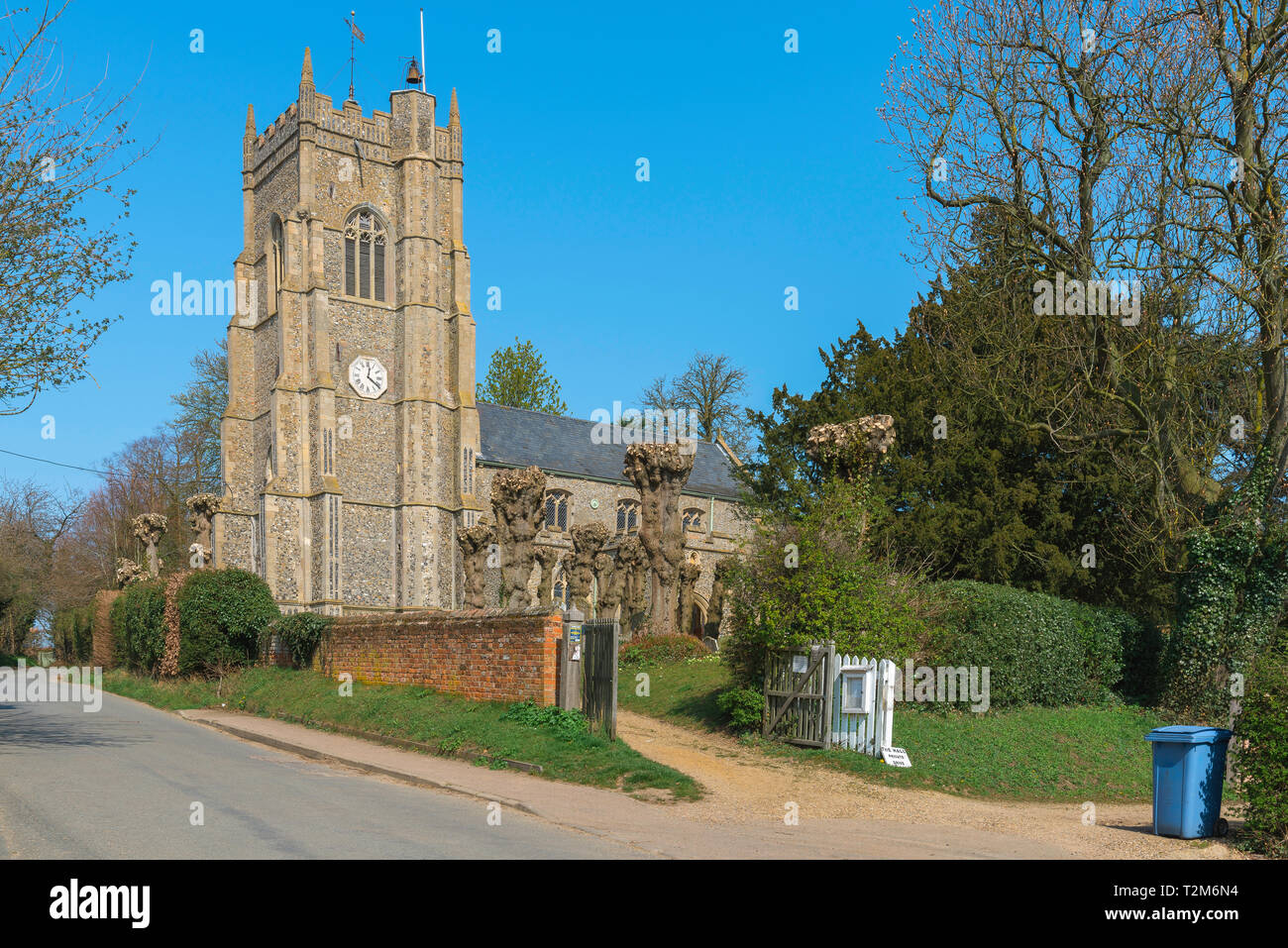 Monks Eleigh church Suffolk, view of the Church of St Peter in the