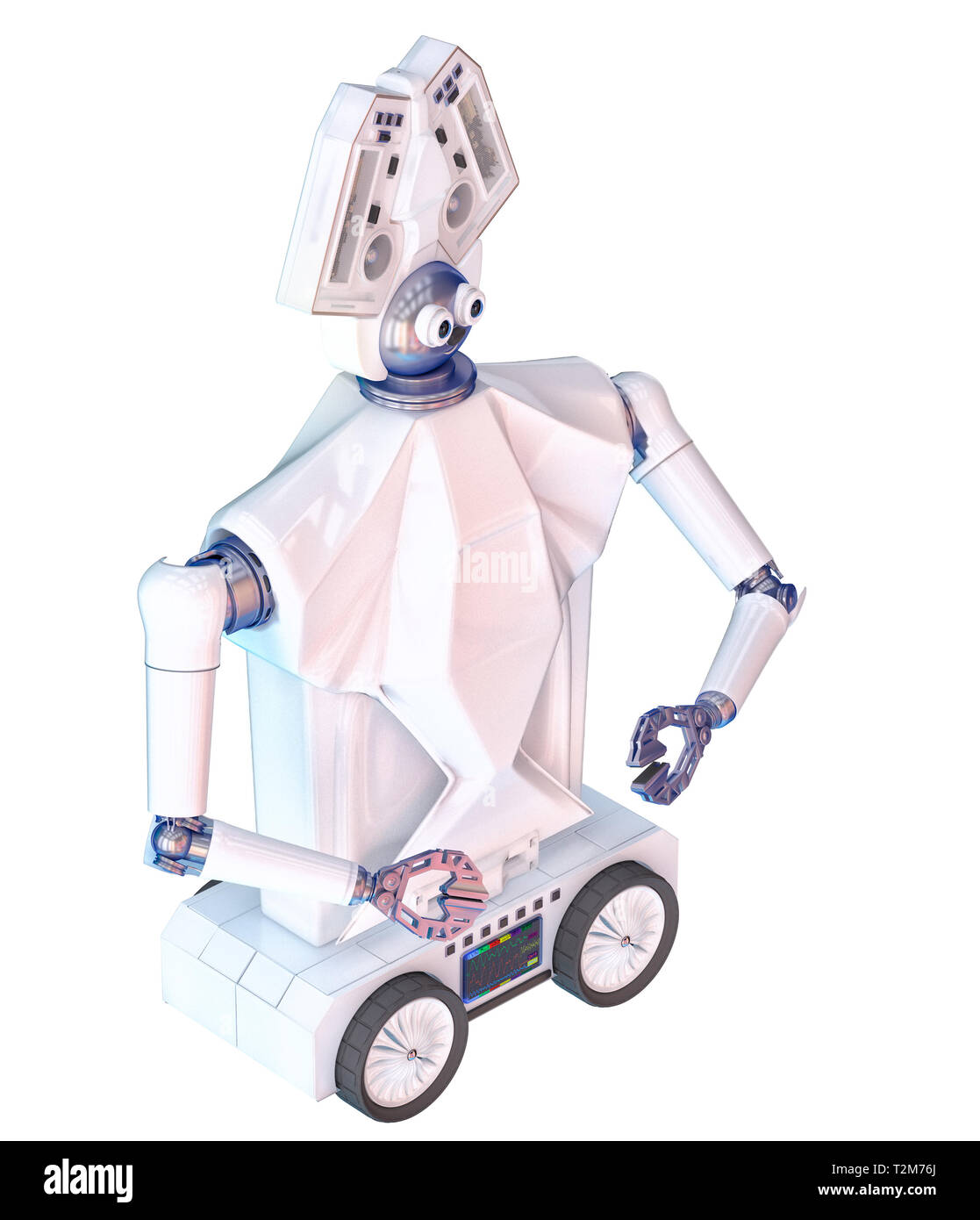 Programmable robot for education isolated on a white background. Electronic  white and red robot which can walk and execute user's commands. A low leve  Stock Photo - Alamy