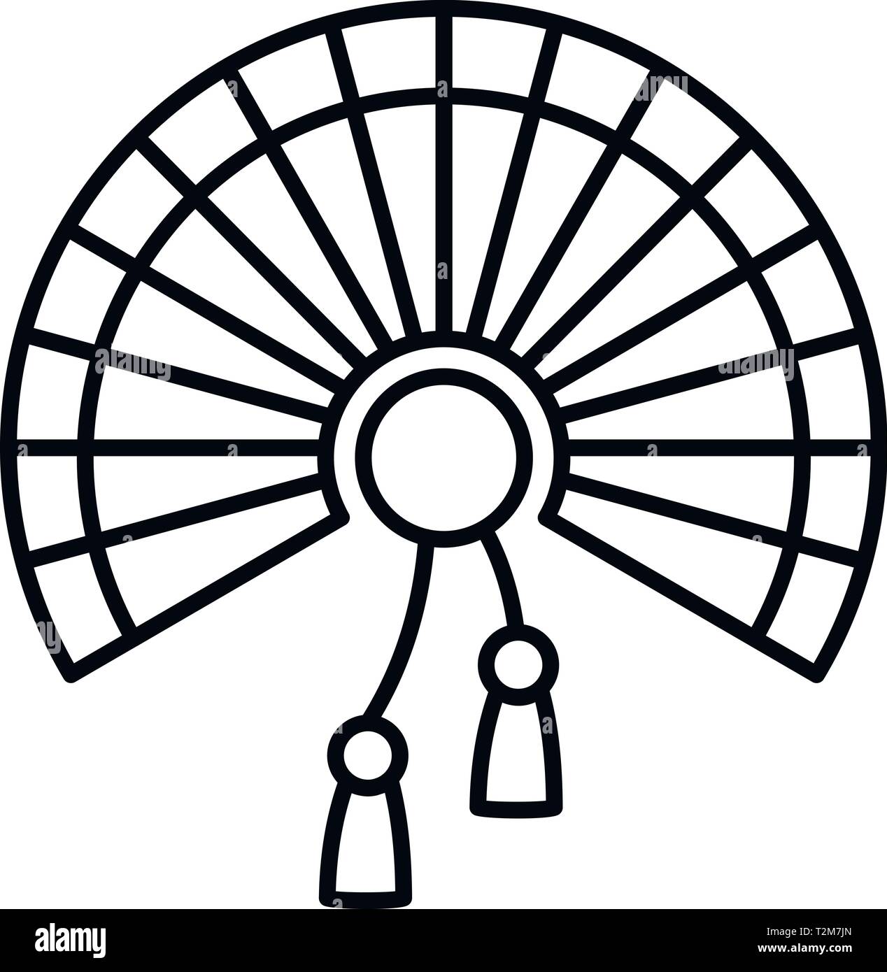 Handheld fan icon. Outline handheld fan vector icon for web design