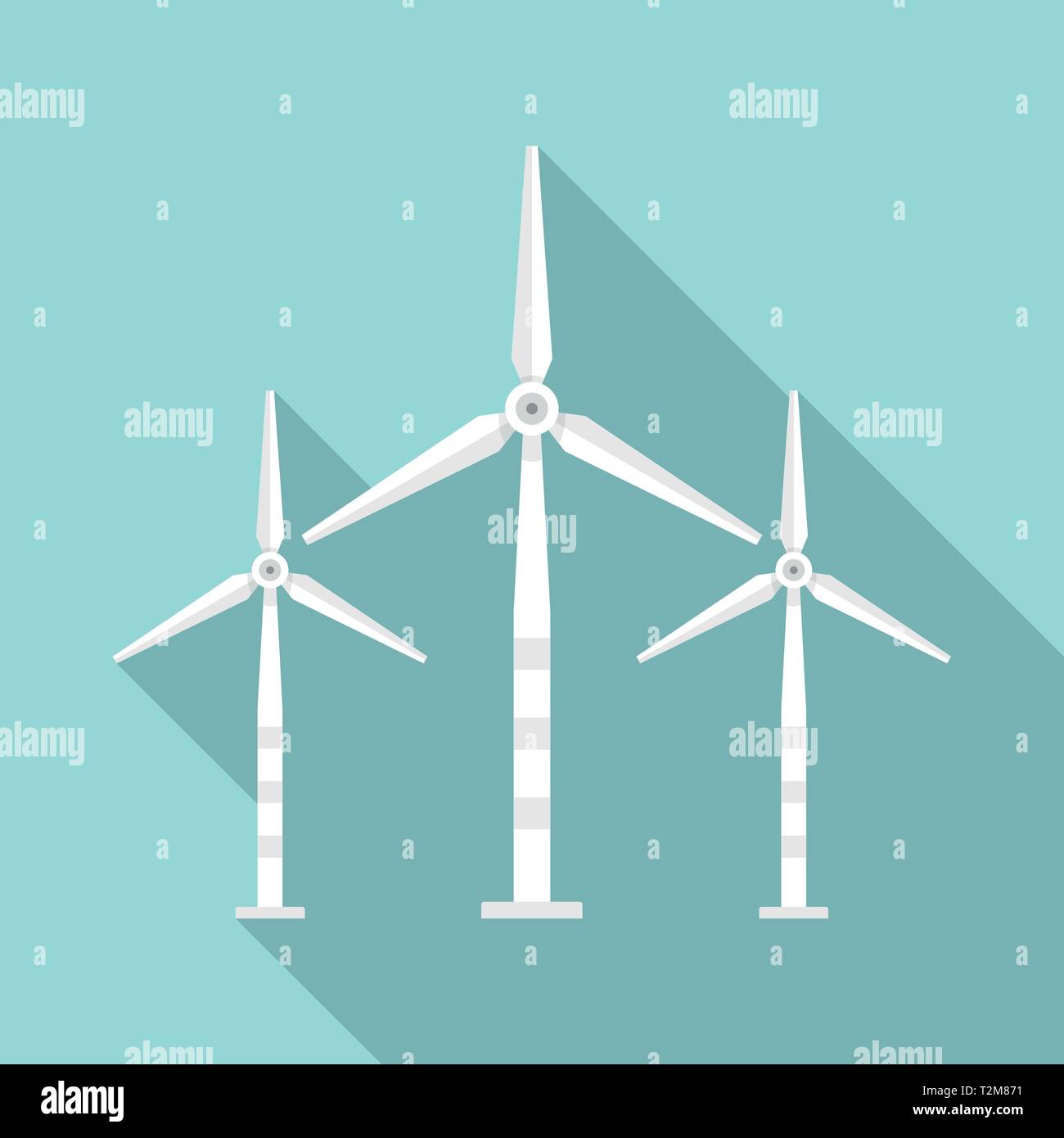 Wind turbine icon. Flat illustration of wind turbine vector icon for ...